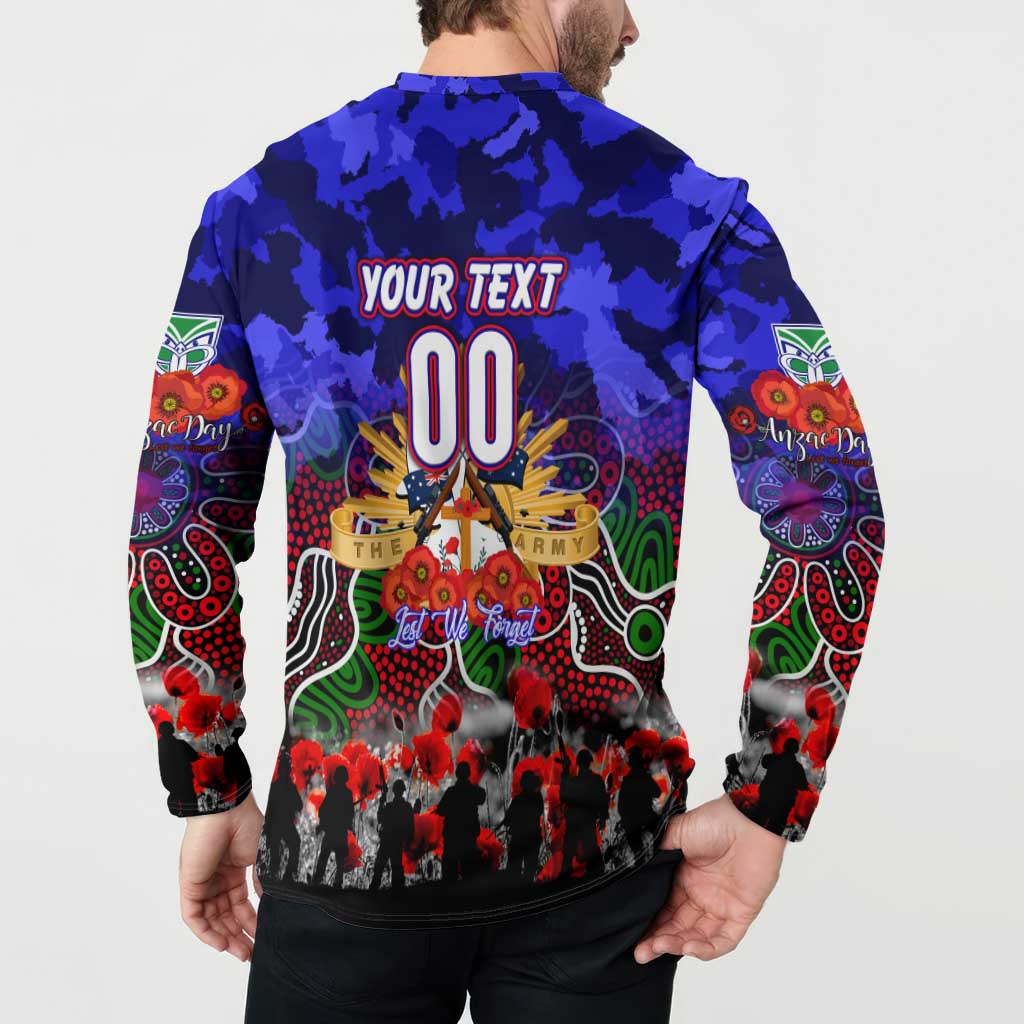 Personalized Warriors ANZAC Day Button Sweatshirt Australian Army - Lest We Forget