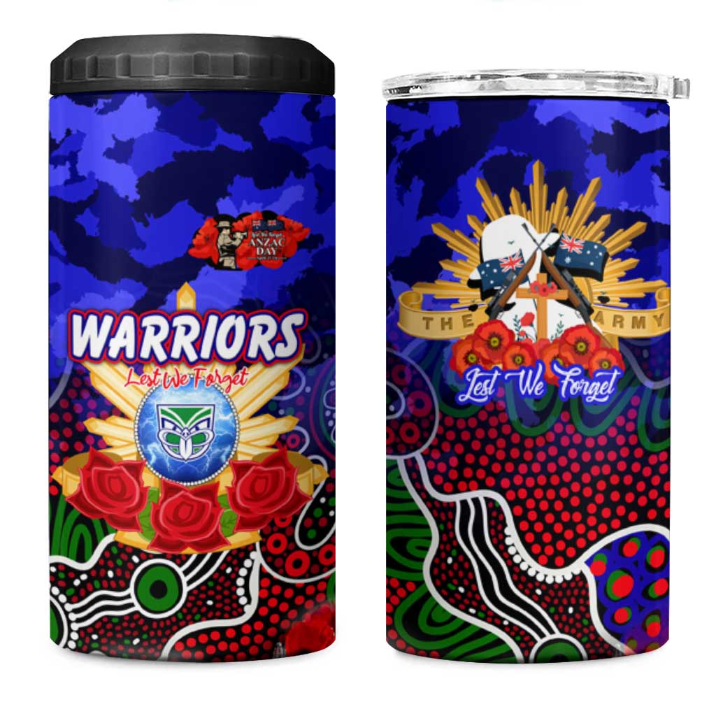 Personalized Warriors ANZAC Day 4 in 1 Can Cooler Tumbler Australian Army - Lest We Forget