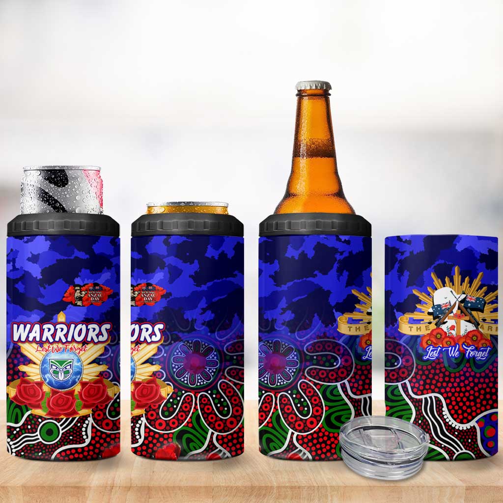 Personalized Warriors ANZAC Day 4 in 1 Can Cooler Tumbler Australian Army - Lest We Forget