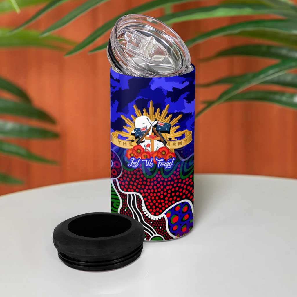 Personalized Warriors ANZAC Day 4 in 1 Can Cooler Tumbler Australian Army - Lest We Forget