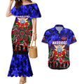 Personalized Warriors ANZAC Day Couples Matching Mermaid Dress and Hawaiian Shirt Australian Army - Lest We Forget