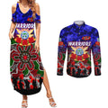 Personalized Warriors ANZAC Day Couples Matching Summer Maxi Dress and Long Sleeve Button Shirt Australian Army - Lest We Forget
