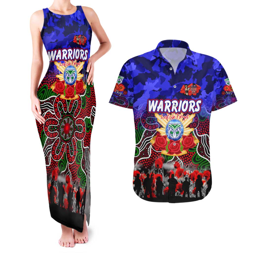 Personalized Warriors ANZAC Day Couples Matching Tank Maxi Dress and Hawaiian Shirt Australian Army - Lest We Forget