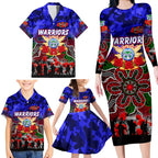 Personalized Warriors ANZAC Day Family Matching Long Sleeve Bodycon Dress and Hawaiian Shirt Australian Army - Lest We Forget