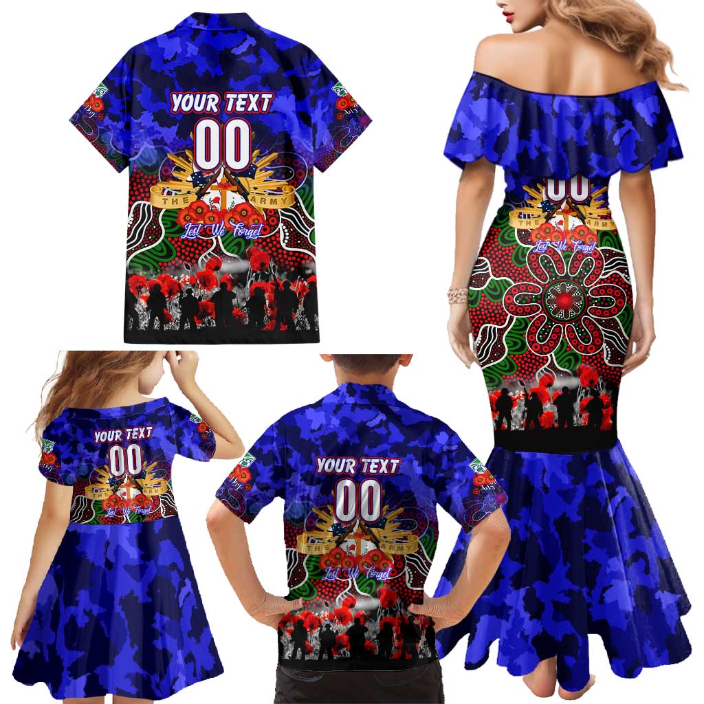 Personalized Warriors ANZAC Day Family Matching Mermaid Dress and Hawaiian Shirt Australian Army - Lest We Forget