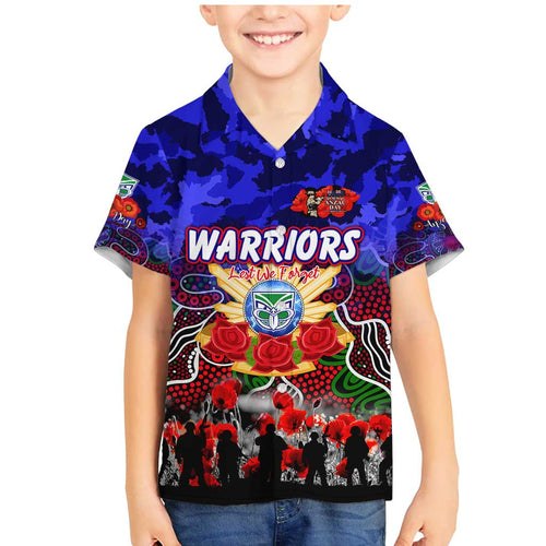 Personalized Warriors ANZAC Day Family Matching Mermaid Dress and Hawaiian Shirt Australian Army - Lest We Forget