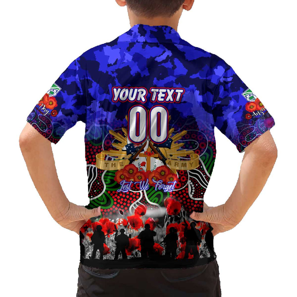Personalized Warriors ANZAC Day Family Matching Off The Shoulder Long Sleeve Dress and Hawaiian Shirt Australian Army - Lest We Forget