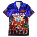 Personalized Warriors ANZAC Day Family Matching Off The Shoulder Long Sleeve Dress and Hawaiian Shirt Australian Army - Lest We Forget