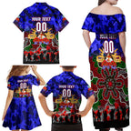 Personalized Warriors ANZAC Day Family Matching Off Shoulder Maxi Dress and Hawaiian Shirt Australian Army - Lest We Forget