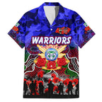 Personalized Warriors ANZAC Day Family Matching Off Shoulder Maxi Dress and Hawaiian Shirt Australian Army - Lest We Forget