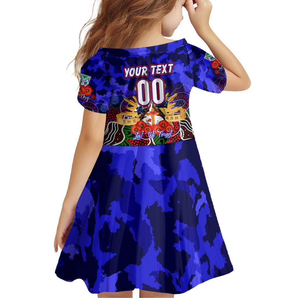 Personalized Warriors ANZAC Day Family Matching Off Shoulder Short Dress and Hawaiian Shirt Australian Army - Lest We Forget