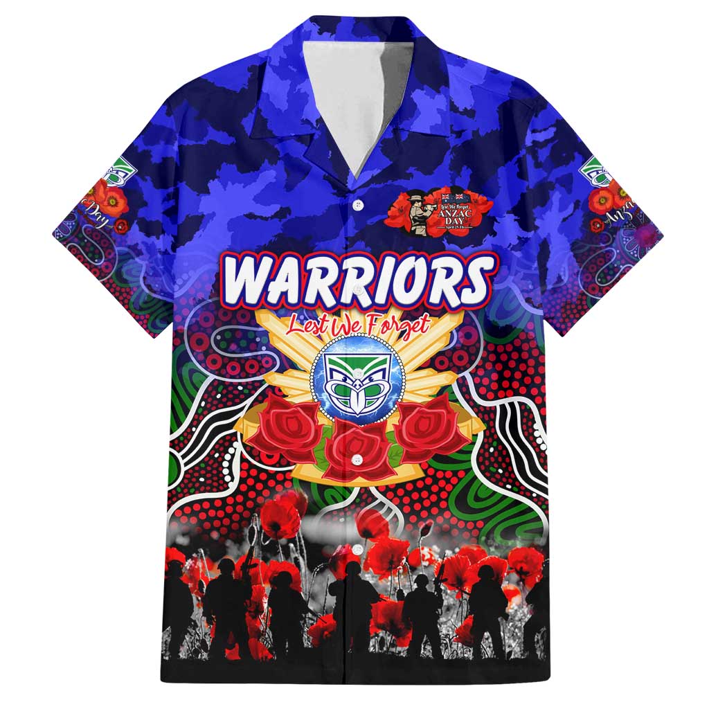 Personalized Warriors ANZAC Day Family Matching Off Shoulder Short Dress and Hawaiian Shirt Australian Army - Lest We Forget