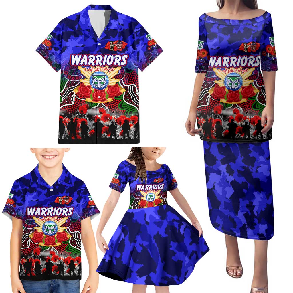 Personalized Warriors ANZAC Day Family Matching Puletasi and Hawaiian Shirt Australian Army - Lest We Forget