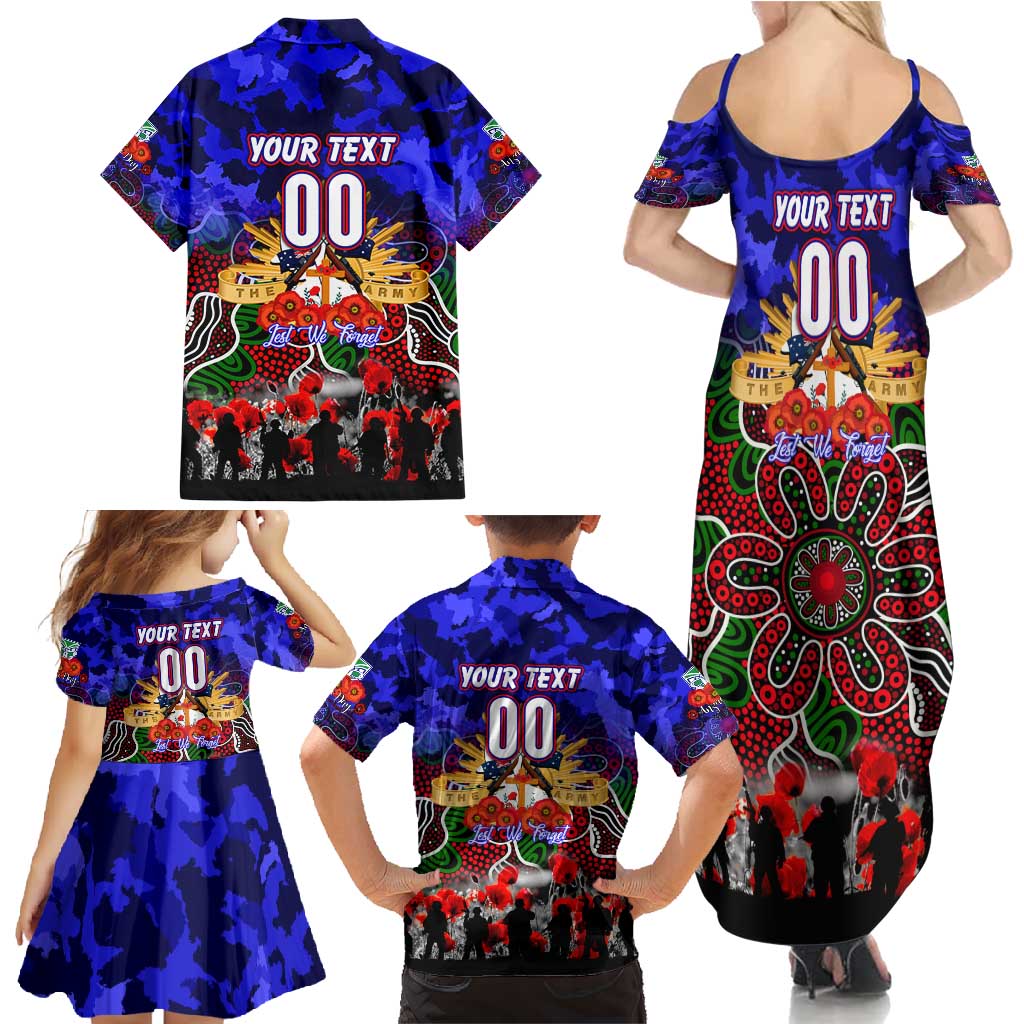 Personalized Warriors ANZAC Day Family Matching Summer Maxi Dress and Hawaiian Shirt Australian Army - Lest We Forget