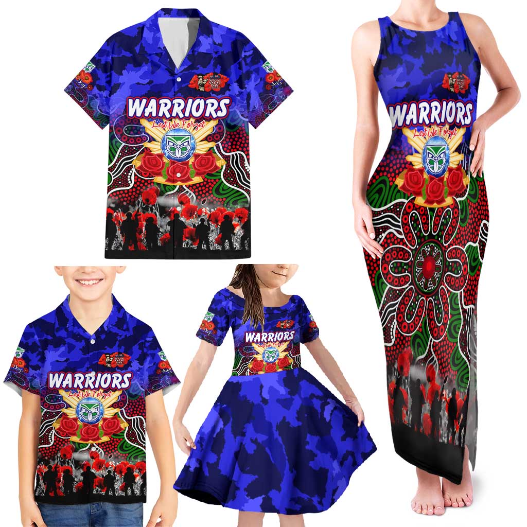 Personalized Warriors ANZAC Day Family Matching Tank Maxi Dress and Hawaiian Shirt Australian Army - Lest We Forget