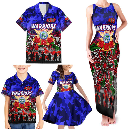 Personalized Warriors ANZAC Day Family Matching Tank Maxi Dress and Hawaiian Shirt Australian Army - Lest We Forget