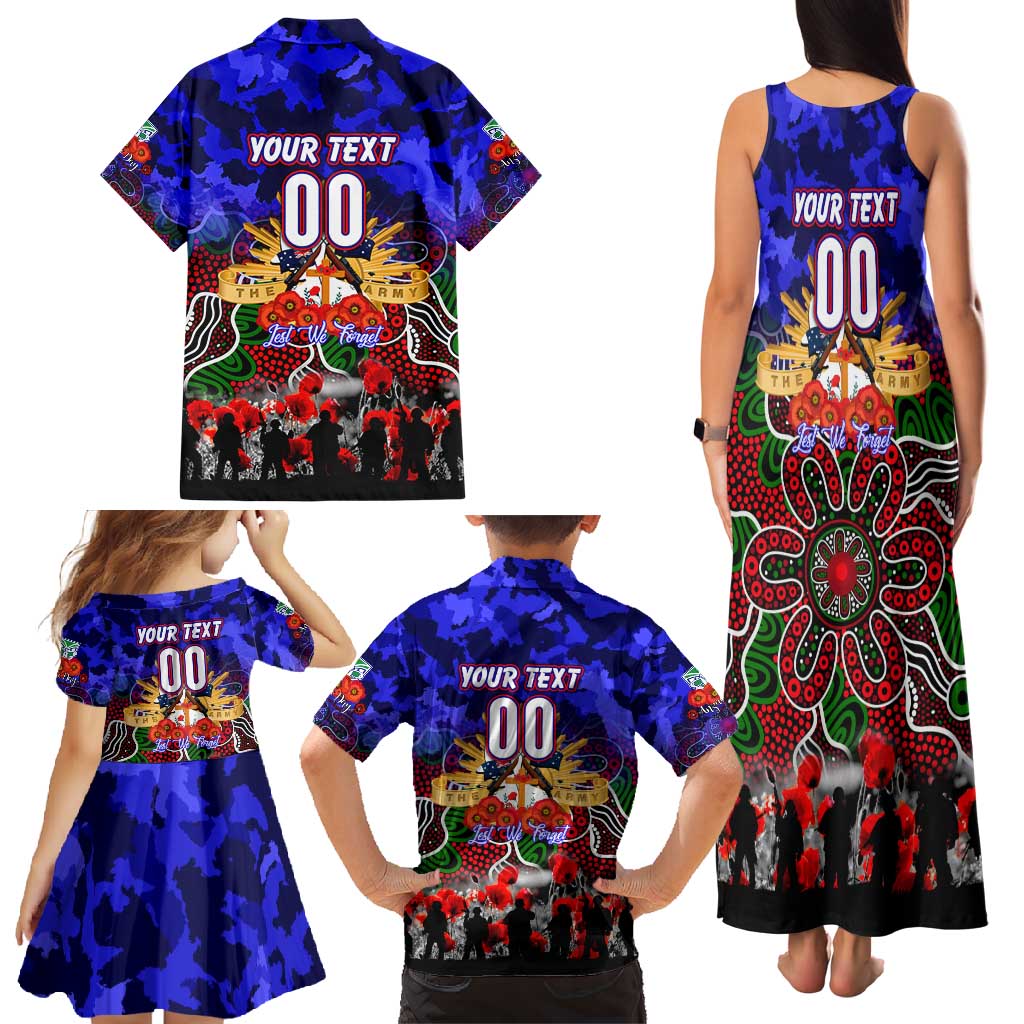 Personalized Warriors ANZAC Day Family Matching Tank Maxi Dress and Hawaiian Shirt Australian Army - Lest We Forget