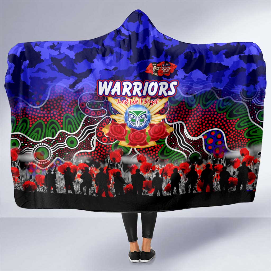 Warriors ANZAC Day Hooded Blanket Australian Army - Lest We Forget