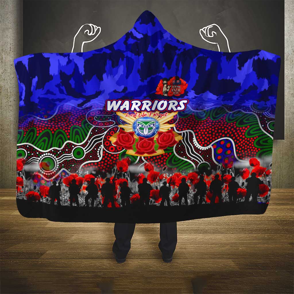 Warriors ANZAC Day Hooded Blanket Australian Army - Lest We Forget