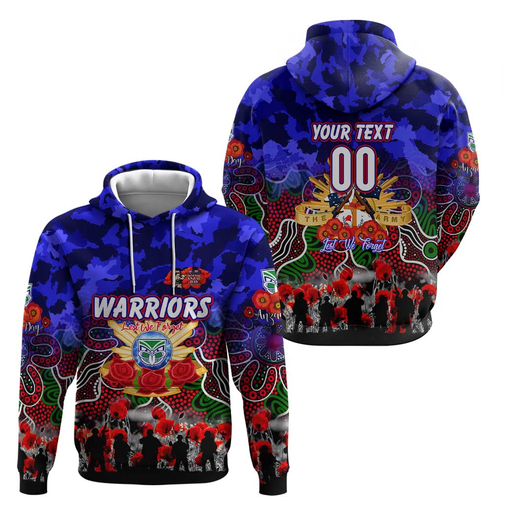 Personalized Warriors ANZAC Day Hoodie Australian Army - Lest We Forget