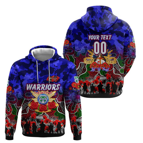 Personalized Warriors ANZAC Day Hoodie Australian Army - Lest We Forget