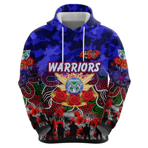 Personalized Warriors ANZAC Day Hoodie Australian Army - Lest We Forget