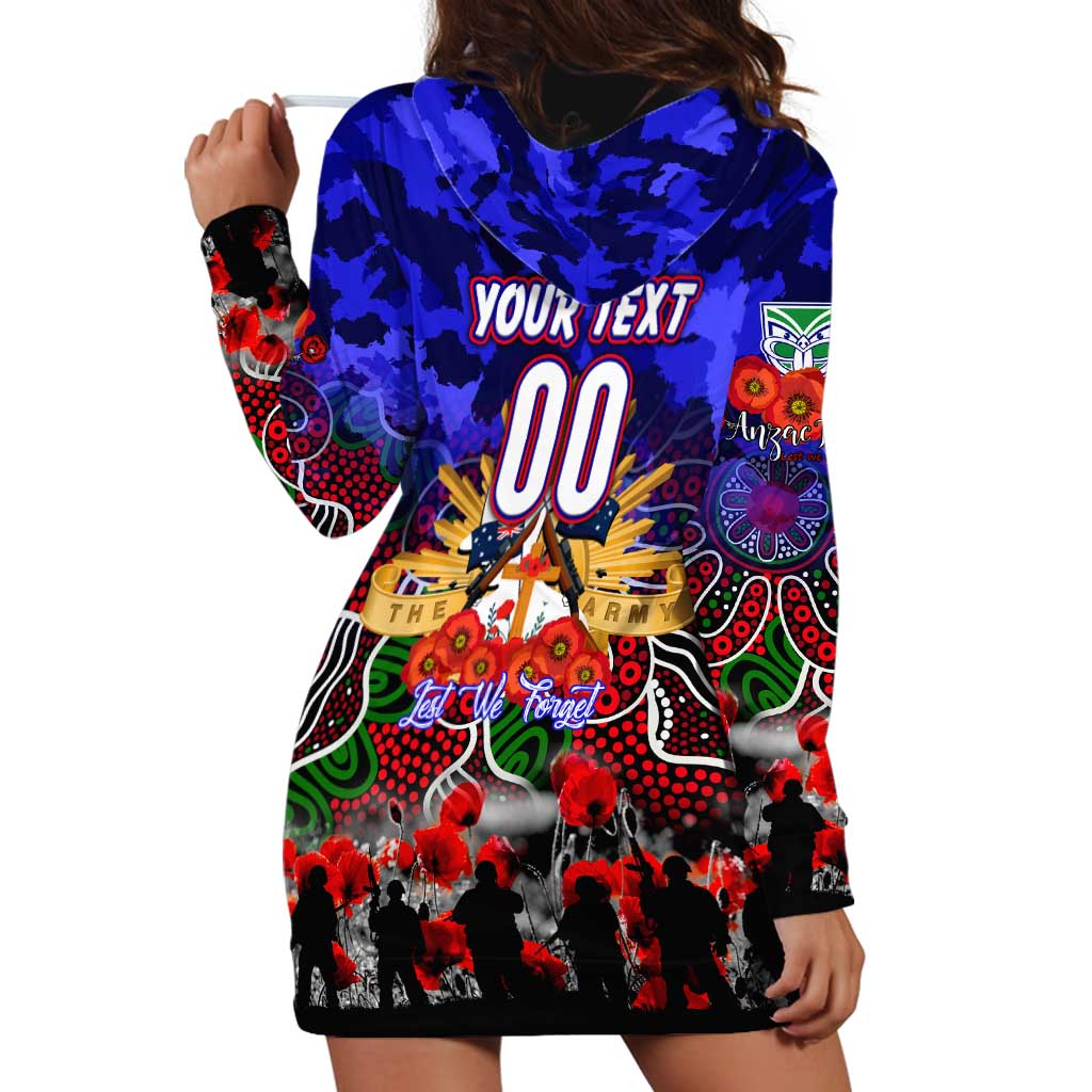 Personalized Warriors ANZAC Day Hoodie Dress Australian Army - Lest We Forget