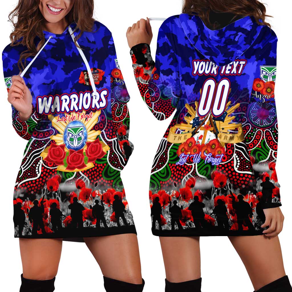Personalized Warriors ANZAC Day Hoodie Dress Australian Army - Lest We Forget