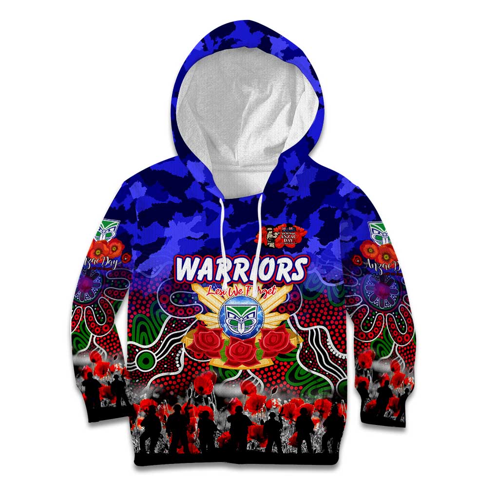 Personalized Warriors ANZAC Day Kid Hoodie Australian Army - Lest We Forget