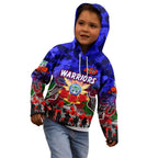 Personalized Warriors ANZAC Day Kid Hoodie Australian Army - Lest We Forget