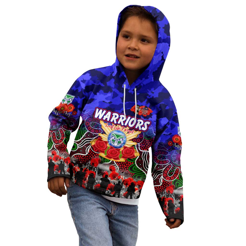 Personalized Warriors ANZAC Day Kid Hoodie Australian Army - Lest We Forget