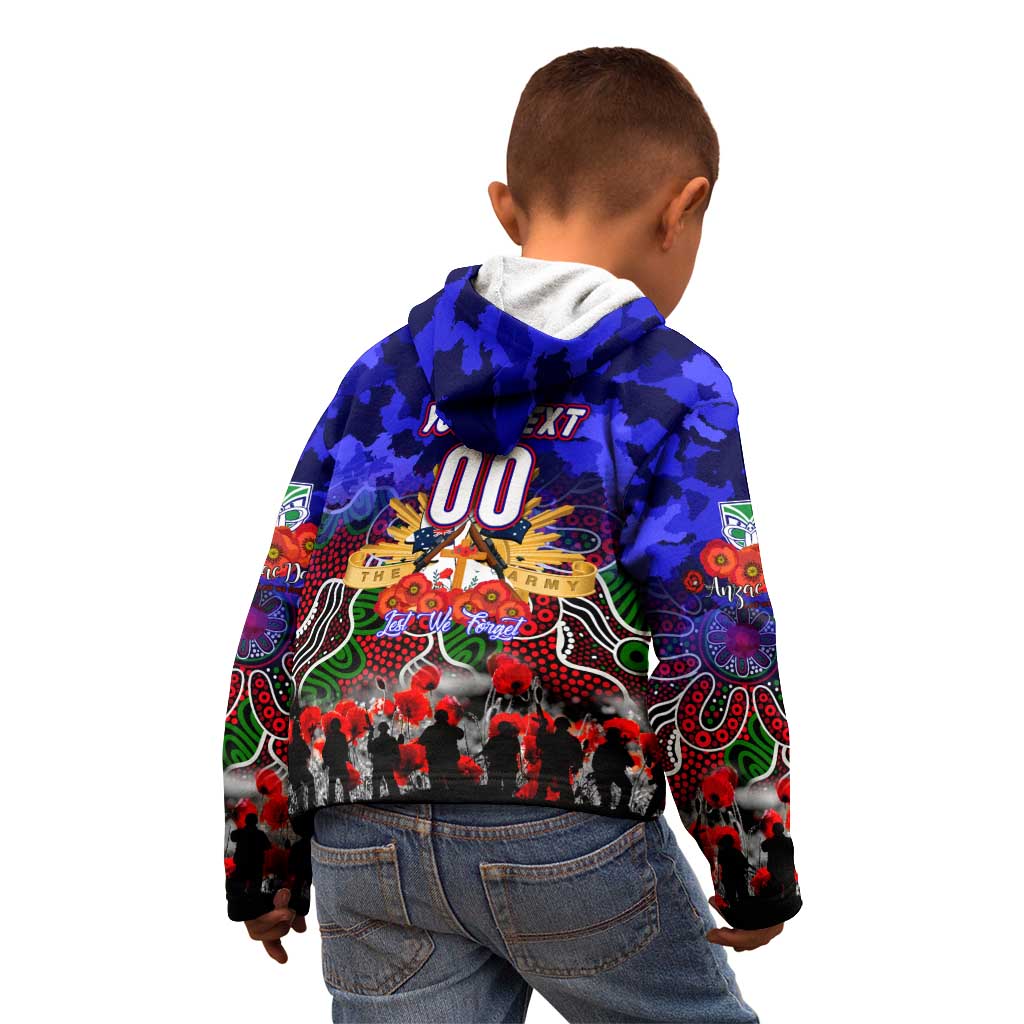 Personalized Warriors ANZAC Day Kid Hoodie Australian Army - Lest We Forget