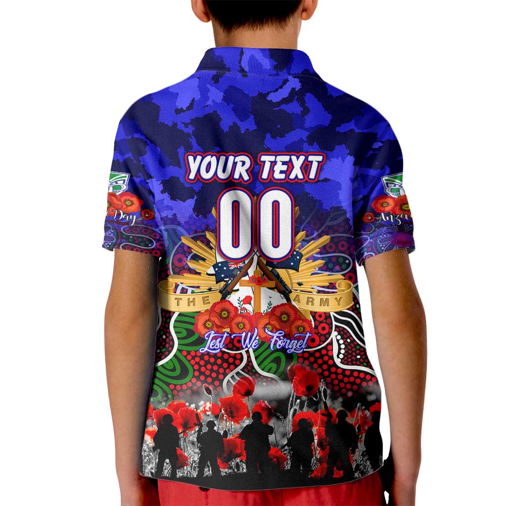 Personalized Warriors ANZAC Day Kid Polo Shirt Australian Army - Lest We Forget