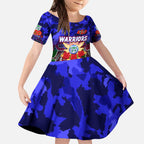 Personalized Warriors ANZAC Day Kid Short Sleeve Dress Australian Army - Lest We Forget