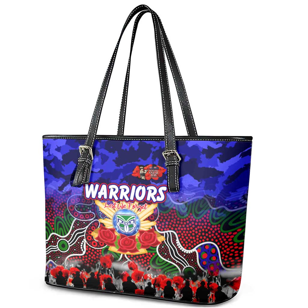 Warriors ANZAC Day Leather Tote Bag Australian Army - Lest We Forget