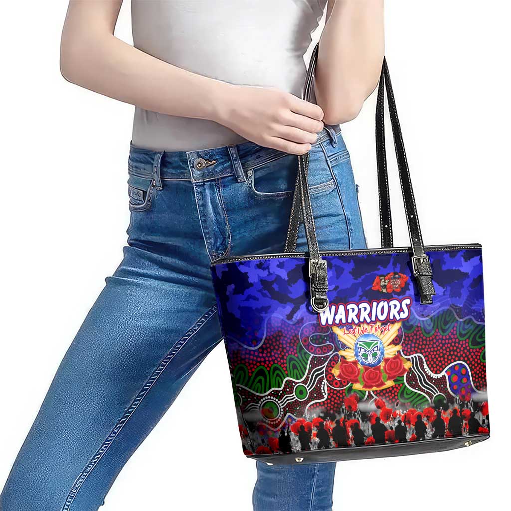 Warriors ANZAC Day Leather Tote Bag Australian Army - Lest We Forget