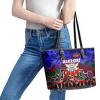 Warriors ANZAC Day Leather Tote Bag Australian Army - Lest We Forget