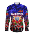 Personalized Warriors ANZAC Day Long Sleeve Button Shirt Australian Army - Lest We Forget
