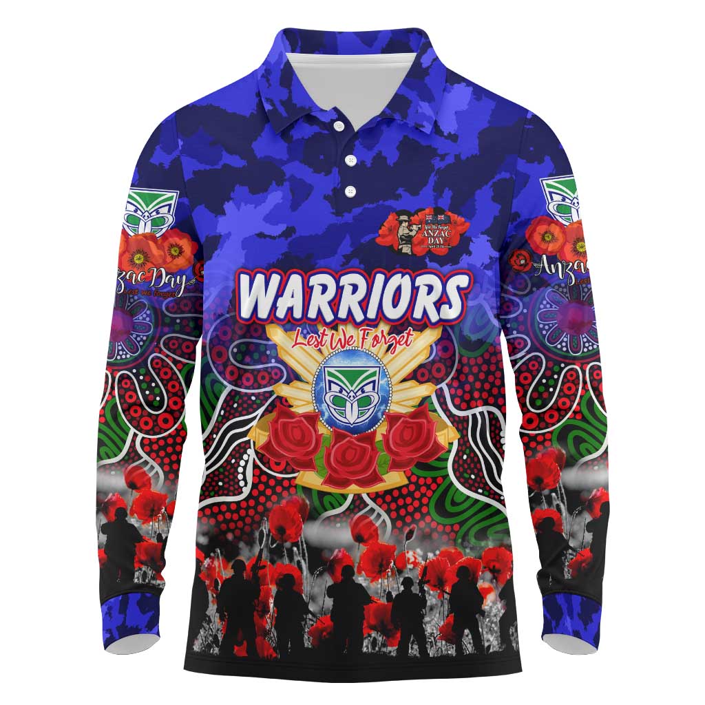 Personalized Warriors ANZAC Day Long Sleeve Polo Shirt Australian Army - Lest We Forget