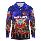 Personalized Warriors ANZAC Day Long Sleeve Polo Shirt Australian Army - Lest We Forget