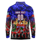 Personalized Warriors ANZAC Day Long Sleeve Polo Shirt Australian Army - Lest We Forget