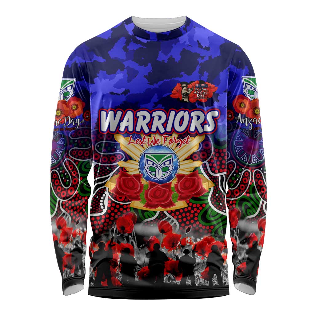 Personalized Warriors ANZAC Day Long Sleeve Shirt Australian Army - Lest We Forget