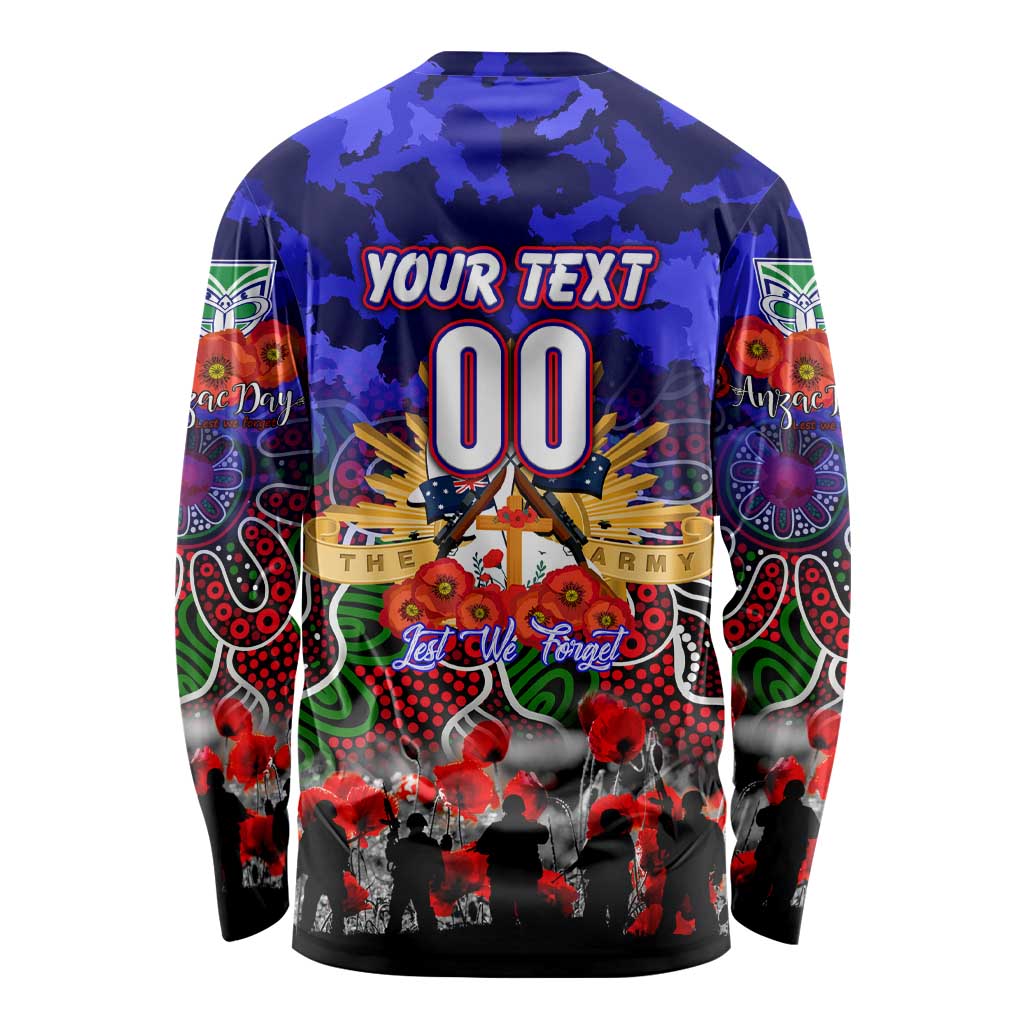 Personalized Warriors ANZAC Day Long Sleeve Shirt Australian Army - Lest We Forget