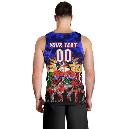 Personalized Warriors ANZAC Day Men Tank Top Australian Army - Lest We Forget