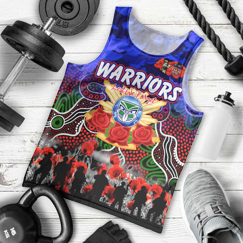 Personalized Warriors ANZAC Day Men Tank Top Australian Army - Lest We Forget