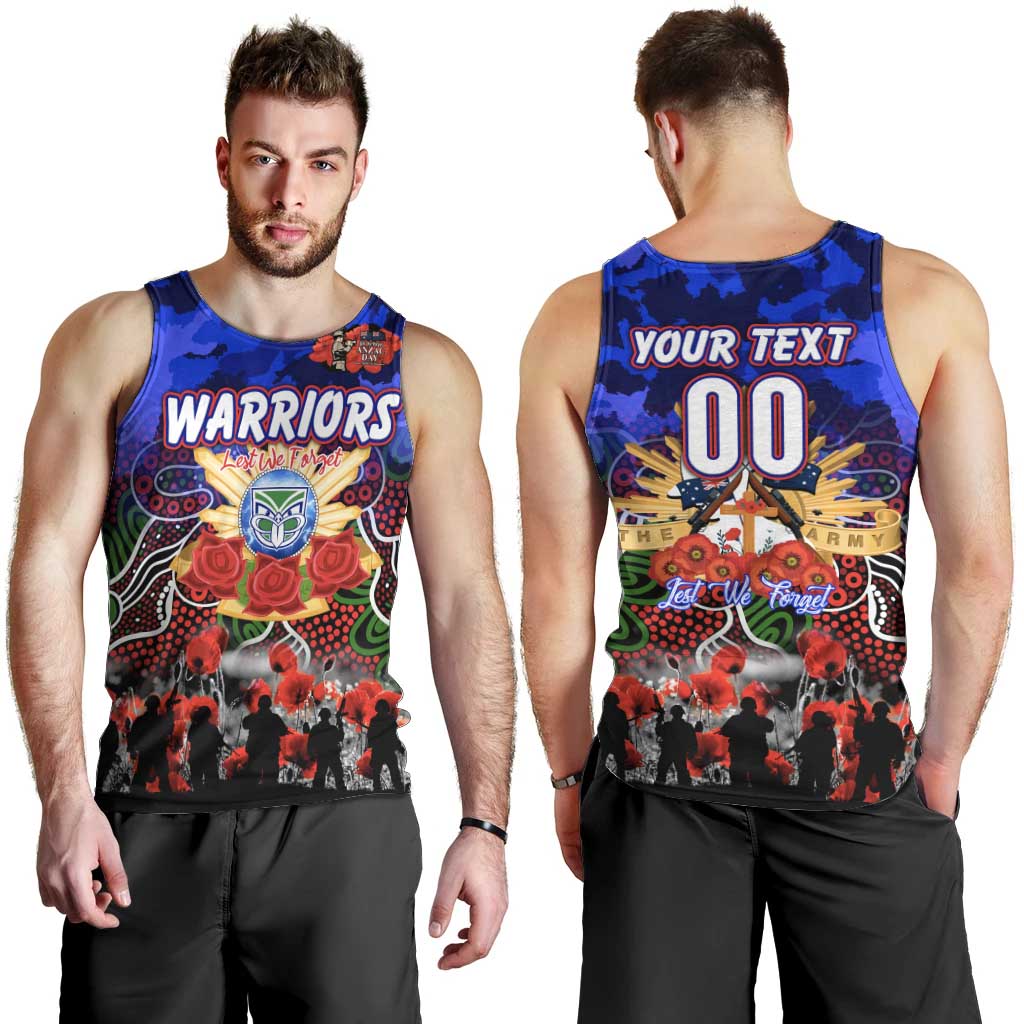 Personalized Warriors ANZAC Day Men Tank Top Australian Army - Lest We Forget