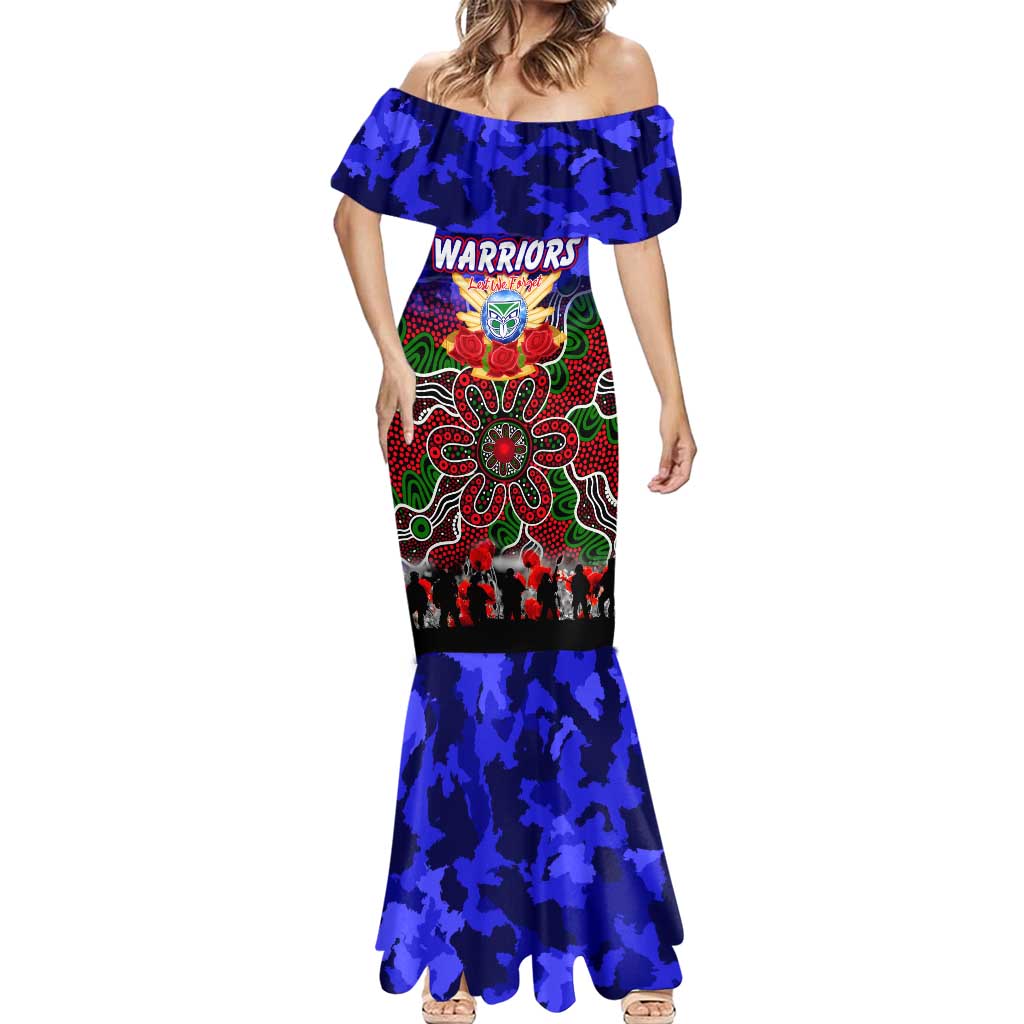 Personalized Warriors ANZAC Day Mermaid Dress Australian Army - Lest We Forget