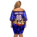 Personalized Warriors ANZAC Day Off Shoulder Short Dress Australian Army - Lest We Forget