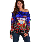 Personalized Warriors ANZAC Day Off Shoulder Sweater Australian Army - Lest We Forget
