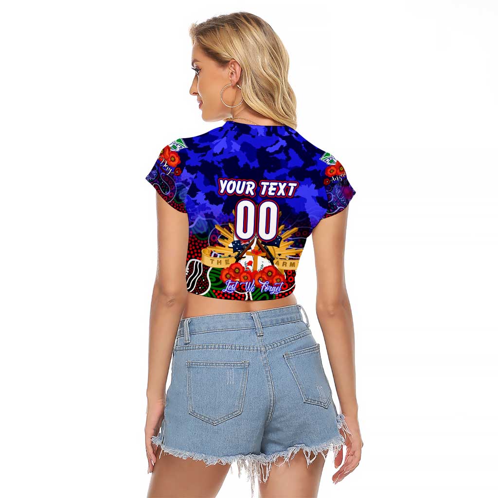 Personalized Warriors ANZAC Day Raglan Cropped T Shirt Australian Army - Lest We Forget